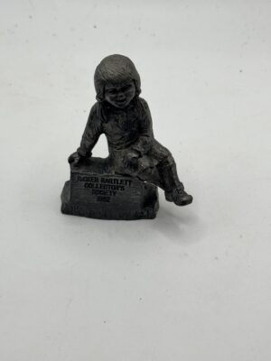 Michael Ricker 1992 Collector’s Society Girl on Block Pewter Figure