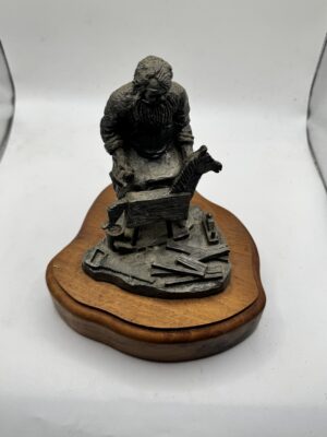 Michael Ricker Woodcarver Craftsman Pewter Sculpture on Wood Base