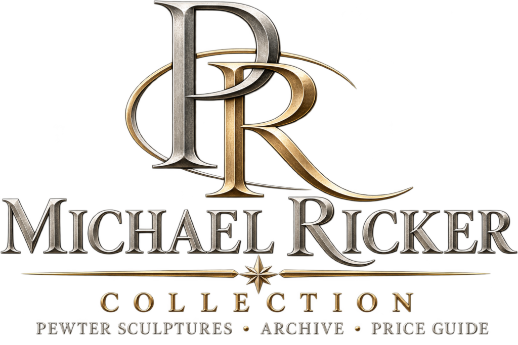 P & R Ricker Collection logo pewter nb
