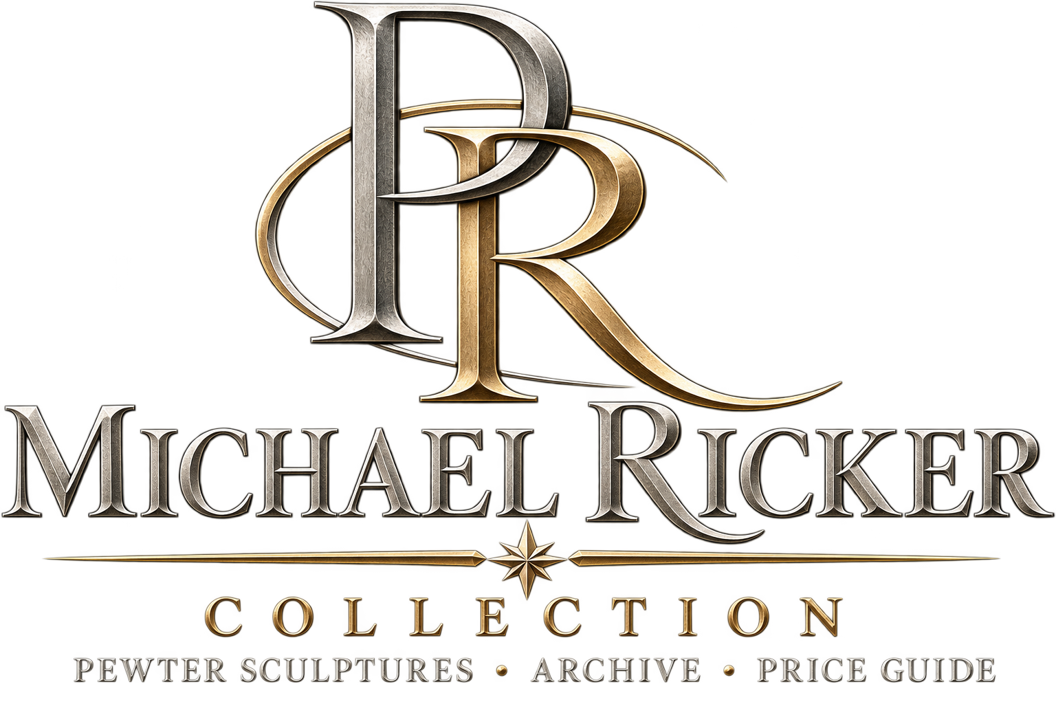 P & R Ricker Collection logo pewter nb